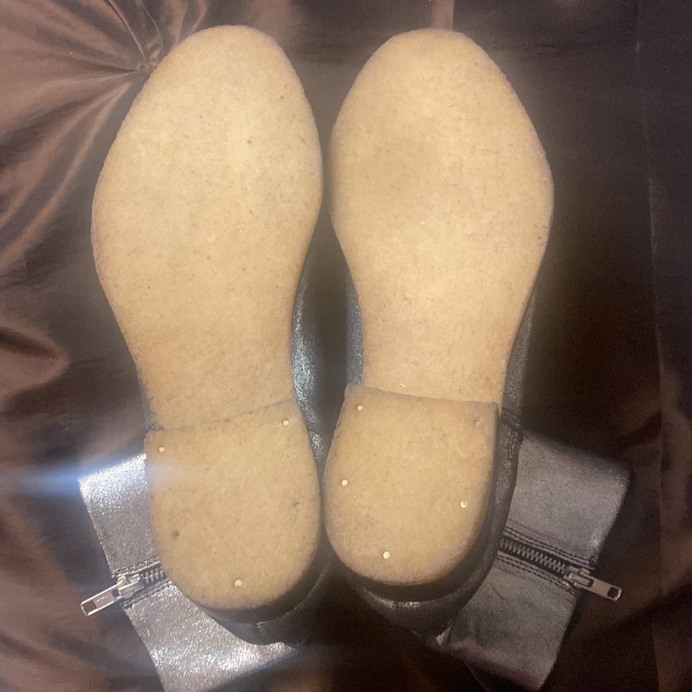 FREE PEOPLE Luna Womens Leather Ankle Zipper Boots metallic size 8 Silver 🎀 New - Picture 7 of 10